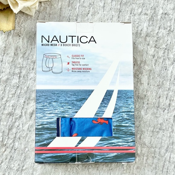 NWT NAUTICA MICRO MESH 3PK BOXER BRIEFS CLASSIC FIT Tag-less w/moisture wicking - Picture 2 of 4
